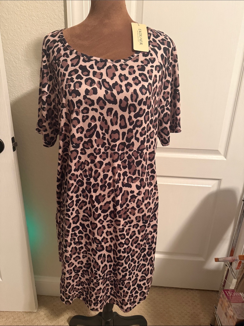 Pink Leopard Print Women's Sleep Gown
